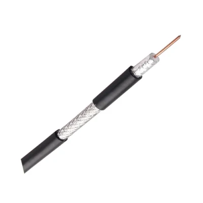 Cable coaxial CATV Triple-Shield RG6 Rg59 con funda Messenger LSZH 100m por carrete
