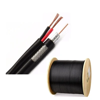 Cable coaxial de comunicación Rg59+2c cable de alimentación 2c cable de cámara para Transmisión de audio/alimentación de la cámara de seguridad