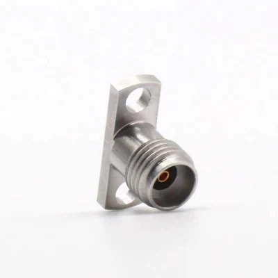 2,92 hembra 2 hoyos de microondas tipo brida conector PCB milímetro, Cuerpo de acero inoxidable