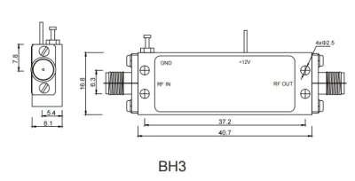 0,5GHz~0,7GHz conector SMA-F de amplificador de potencia de RF/microondas de banda estrecha y bajo ruido Para la prueba EMC