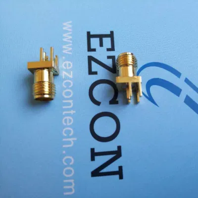SMA Jack hembra conector coaxial RF Pasador de compensación de tipo de soldadura de montaje en panel de la PCB