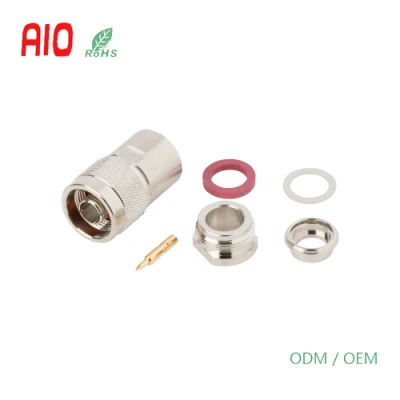 De crimpado recto de 50 ohmios Enchufe tipo N Conector coaxial RF para RG-58 RG-141 veces cable LMR-195