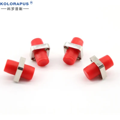 Acoplador de fibra óptica FC monomodo cuadrado conector adaptador de cable de fibra óptica (rojo)