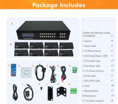 Extensor de conmutador matricial HDMI 8X8 personalizado 4K 60Hz