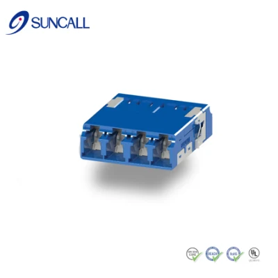 Mejor original Suncall LC SC MPO o APC Fibra óptica El obturador interno del conector del adaptador es de doble cara y acoplador cuádruple para FTTH Data Centre Telecom SM mm OM3/OM4