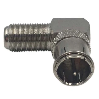 Right Angle RF Coaxial 90 Degree Male Female F Quick TV Connector