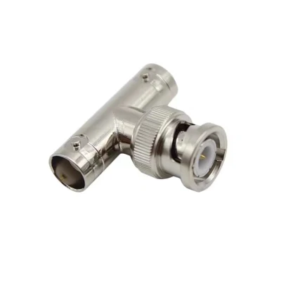 Adaptador de cable coaxial RF macho a hembra doble BNC