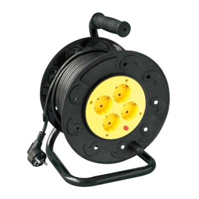 Salida 4 Portable Electric Power Universal cable de extensión de plástico Reel