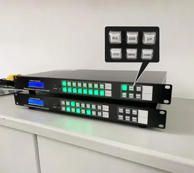 Conmutador de matriz HDMI 4K personalizado 8X8, conmutador y divisor de montaje en bastidor 4K@30Hz con puerto LAN RS232 retroiluminado y EDID, chip Us Adi incorporado (8 de entrada 8 de salida)