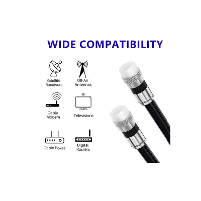 Cable coaxial Kolorapus RG6 cable coaxial directo de 50 pies para interiores y exteriores cable coaxial de conexión directa, cable de Internet digital de 3 GHz con blindaje cuádruple
