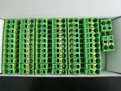 16 conector de cable de milímetro cuadrado Conexión de resorte de tipo de encaje a presión Bloques terminales de carril DIN apilables con conexión a tierra