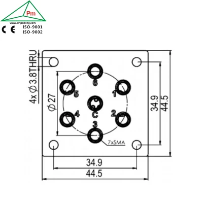 DC-18GHz Sp6t relé electromecánico RF conmutador coxial con conector tipo SMA bloqueo/a prueba de fallos TTL, tensión de actuador, pin opcional