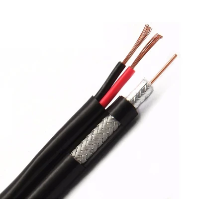 Cable coaxial de comunicación Rg59+2c cable de alimentación 2c cable de cámara para Transmisión de audio/alimentación de la cámara de seguridad