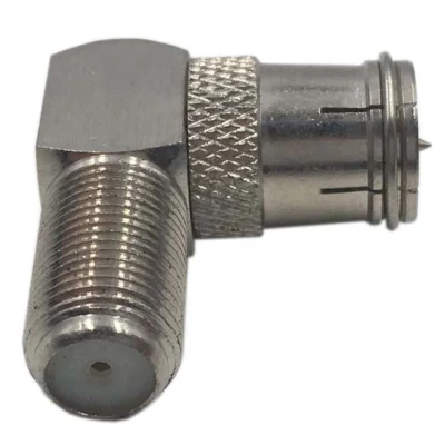 Right Angle RF Coaxial 90 Degree Male Female F Quick TV Connector