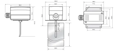 IP65 interruptores de flujo de aire de polvo de paleta de latón de salida SPDT de carcasa Para equipos de aire acondicionado
