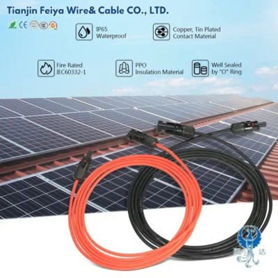 Nyy DC Cable Negro o Rojo 0.6/1kv AC Conductor de cobre estañado flexible de la Energía Solar Fotovoltaica de 4mm cable de alambre de aluminio de 6mm Cable Coaxial Eléctrico De Control