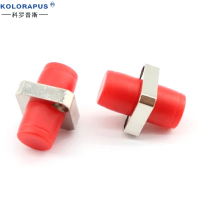 Acoplador de fibra óptica FC monomodo cuadrado conector adaptador de cable de fibra óptica (rojo)