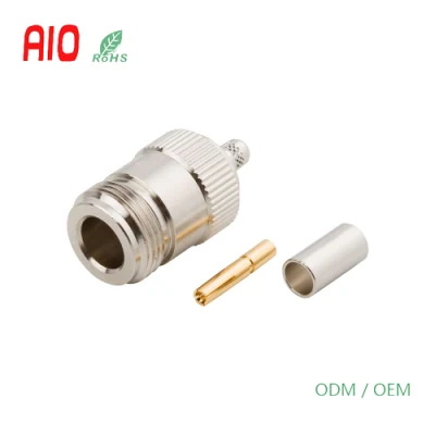 De crimpado recto de 50 ohmios Enchufe tipo N Conector coaxial RF para RG-58 RG-141 veces cable LMR-195