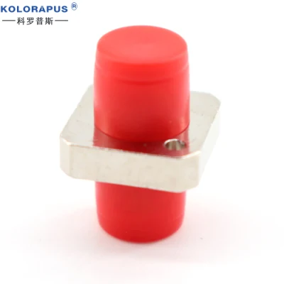 Acoplador de fibra óptica FC monomodo cuadrado conector adaptador de cable de fibra óptica (rojo)