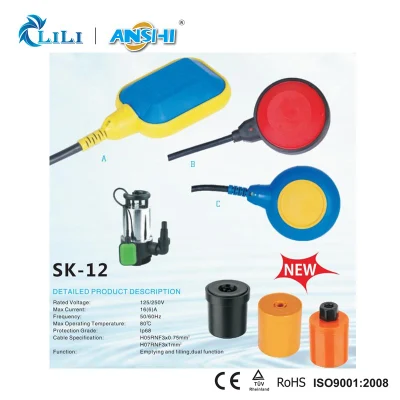  Anshi mecánica Interruptor de flotador para bomba de agua (SK-12A)