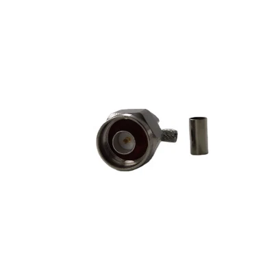 Eléctrico de 90 grados RG58 Cable coaxial RF Anillo de goma tipo N Conector Macho Conector de crimpado de ángulo recto
