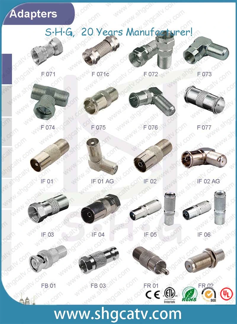 90 Degree Aluminum Pin Connector for Trunk Coaxial Cable Qr540/P3 500