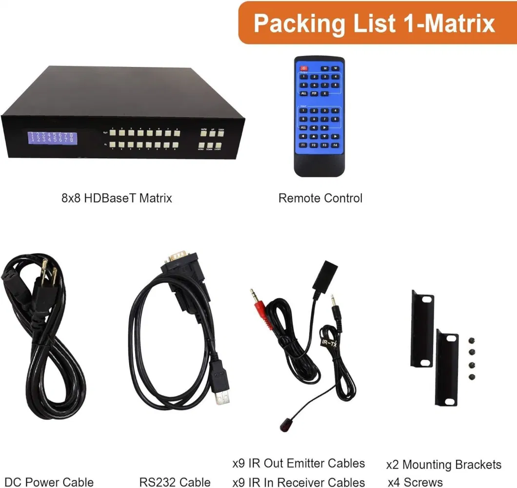 Custom 8X8 HDMI Matrix Extender Hdbaset 4K60Hz