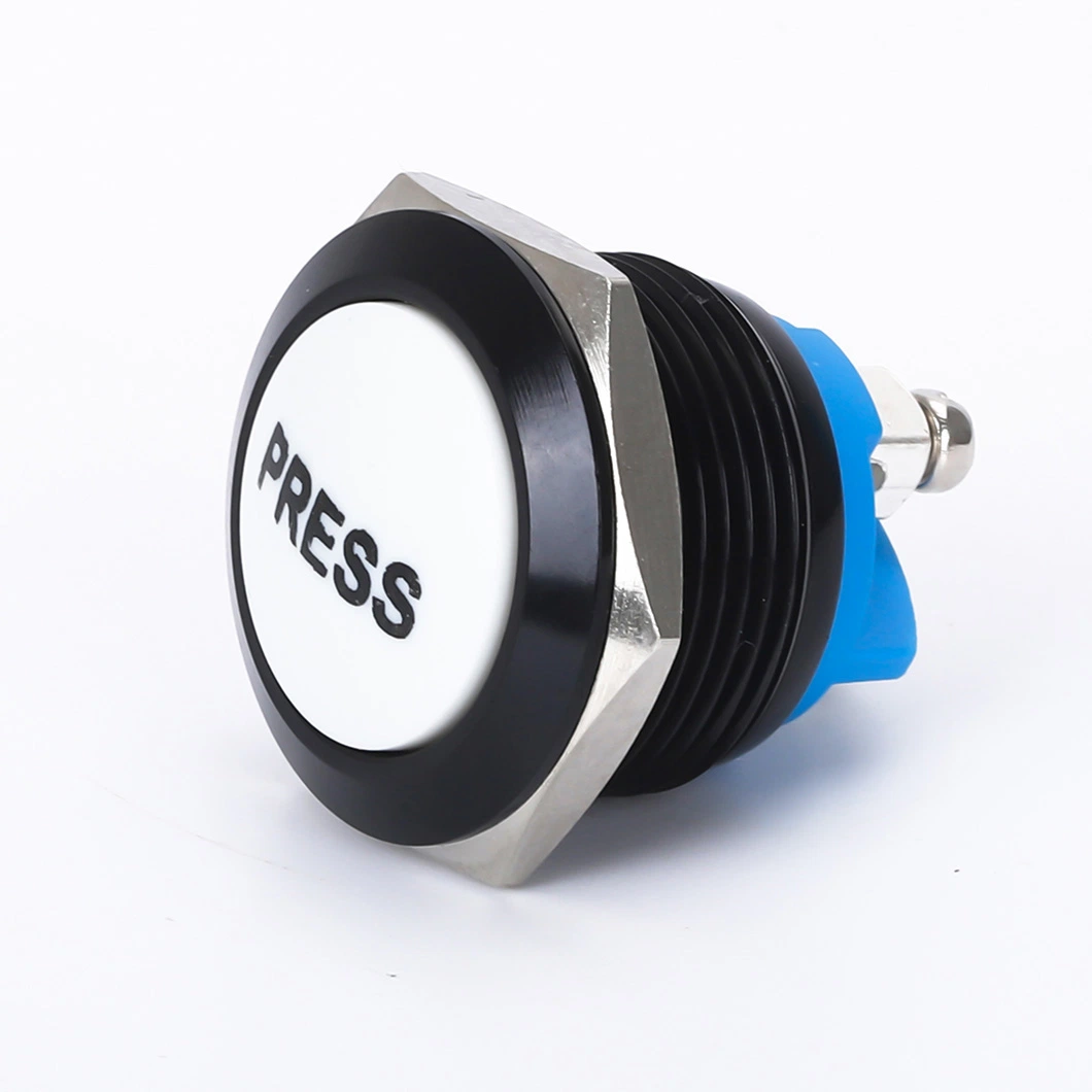 Hot Selling 19mm Mounting Size Mechanical Stainless Steel Housing Push Button Momentary Type Push Button Switch