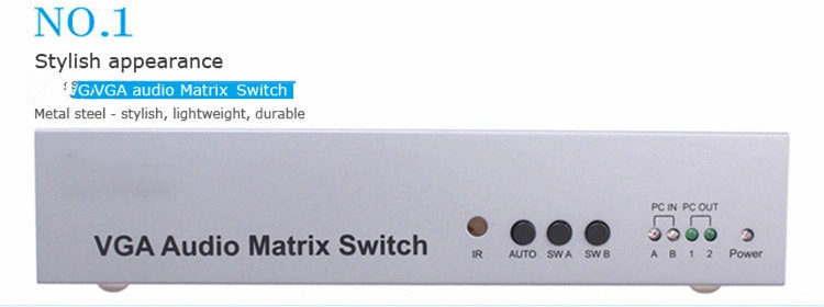 350MHz Support Cascading 2 in 2 out VGA Matrix 2X2 with Automatic Switch