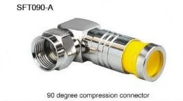 75 Ohms Low Insertion Loss 90 Degree Rg11 Compression Connector