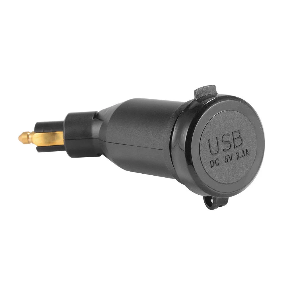 Motorcycle 2-USB Charger DIN Plug Power Outlet Swivel for BMW Ma1582 Power Adapter with LED Light