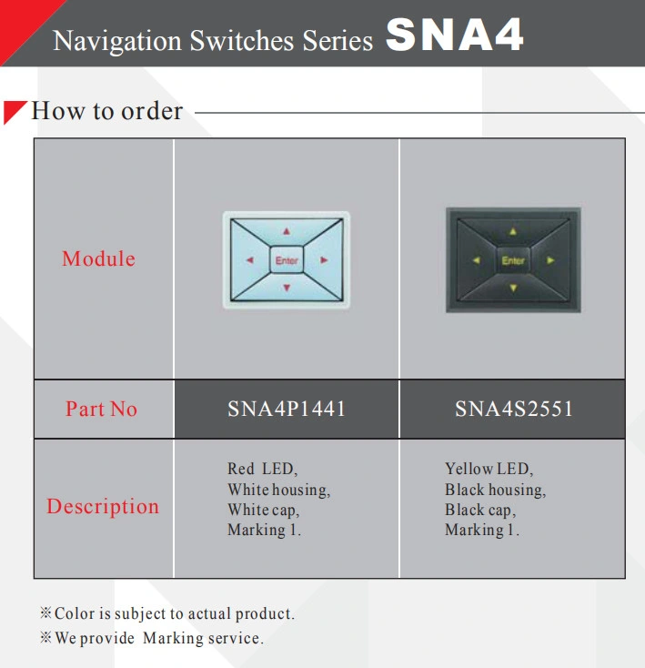 Illuminated 5-Way Navigation Switch for Industrial Equipment