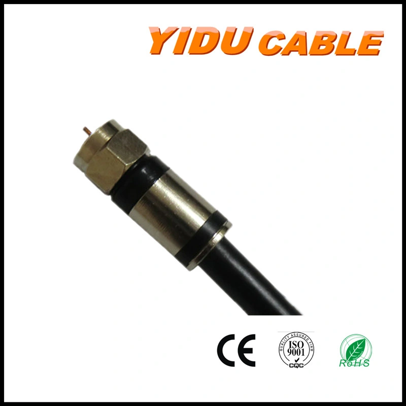 Quick F Plug Shielded White RG6 Cable with F-Male Connectors Coaxial Cable