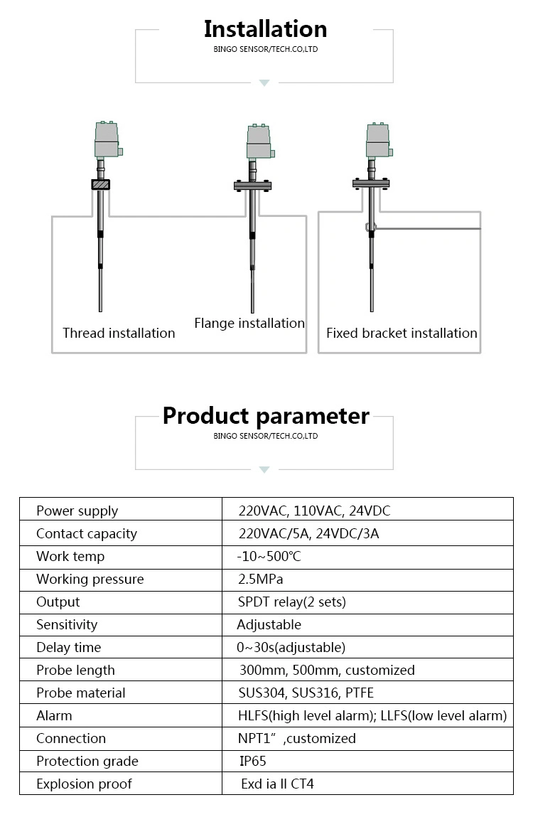 High - Quality Hot - Sale RF Admittance Level Meter Object Level Alarm Sensor Capacitance Switch
