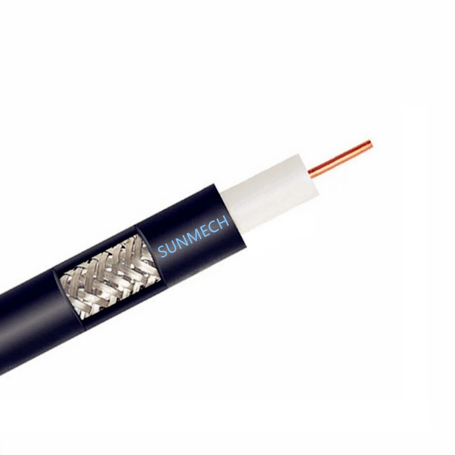 White Coaxial Cable with 2f Connectors CCTV Cable Rg59 RG6 Rg11 Kx6 TV Cable Data Cable 75ohm Coaxial Cable with Oil Gel CCTV Cable