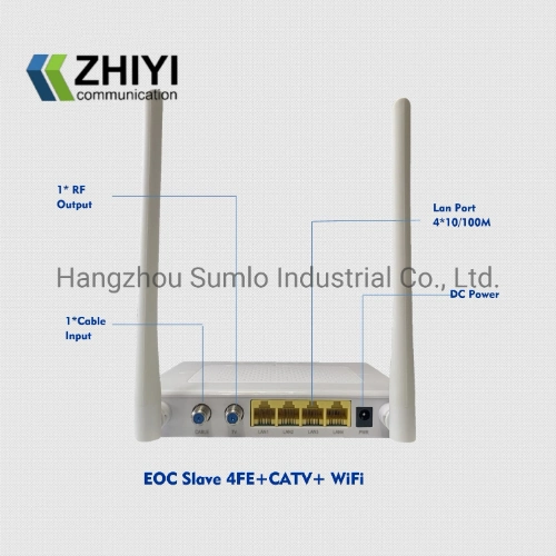 Ethernet Over Coaxial Cable Modem, WiFi Eoc Slave, 4 LAN Ports, 1 RF Output for CATV, Hfc