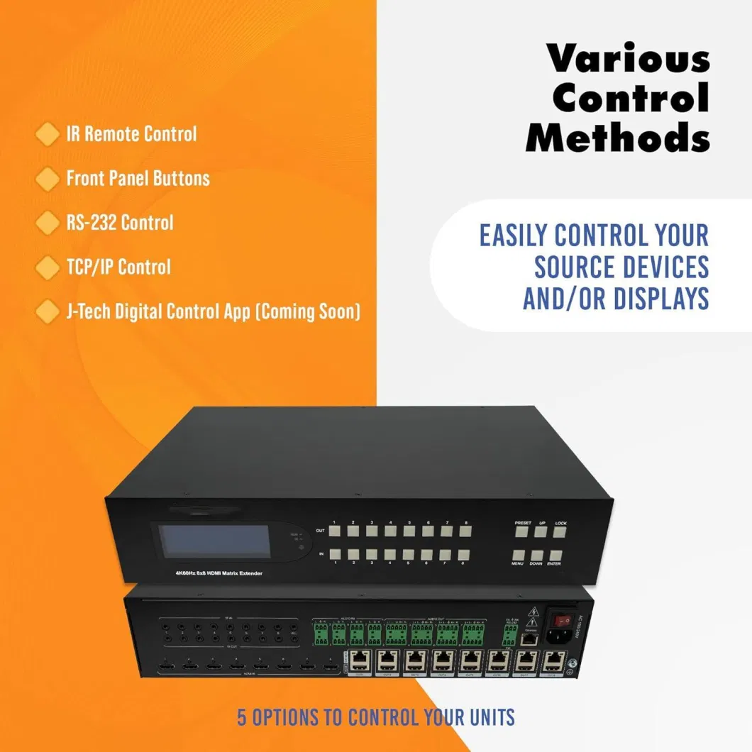 Custom 8X8 HDMI Matrix Switch Extender 4K 60Hz