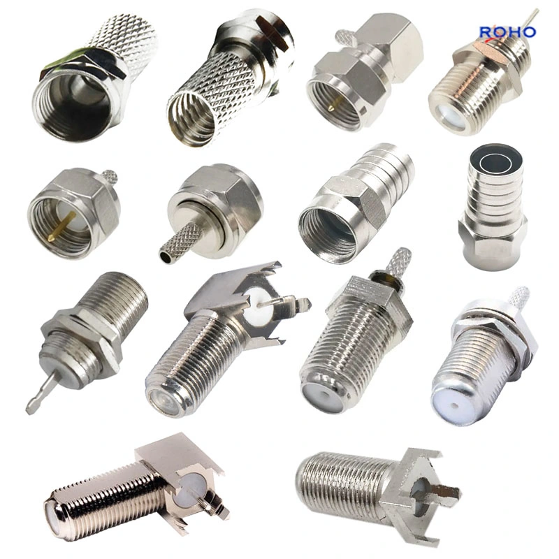 F Plug Male Straight Connector Twist Attachment Connector for RG6 Coaxial Cable