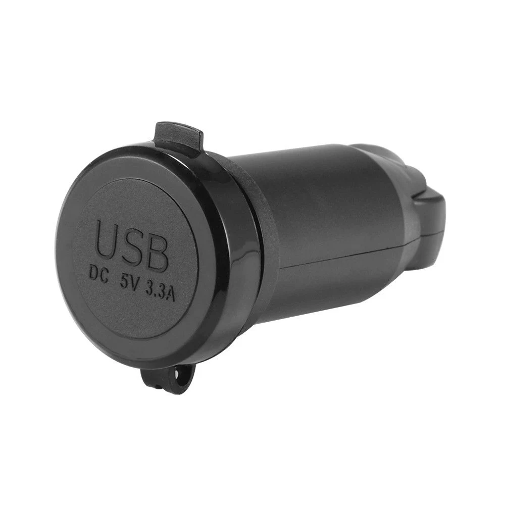 Motorcycle 2-USB Charger DIN Plug Power Outlet Swivel for BMW Ma1582 Power Adapter with LED Light