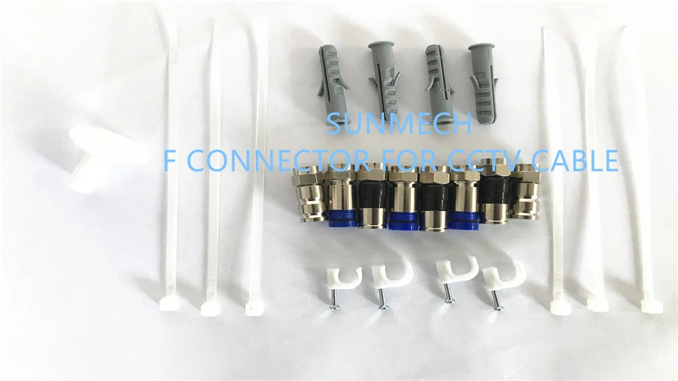 White Coaxial Cable with 2f Connectors CCTV Cable Rg59 RG6 Rg11 Kx6 TV Cable Data Cable 75ohm Coaxial Cable with Oil Gel CCTV Cable
