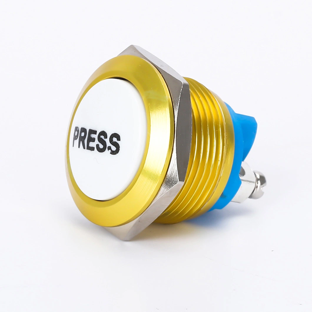 Hot Selling 19mm Mounting Size Mechanical Stainless Steel Housing Push Button Momentary Type Push Button Switch