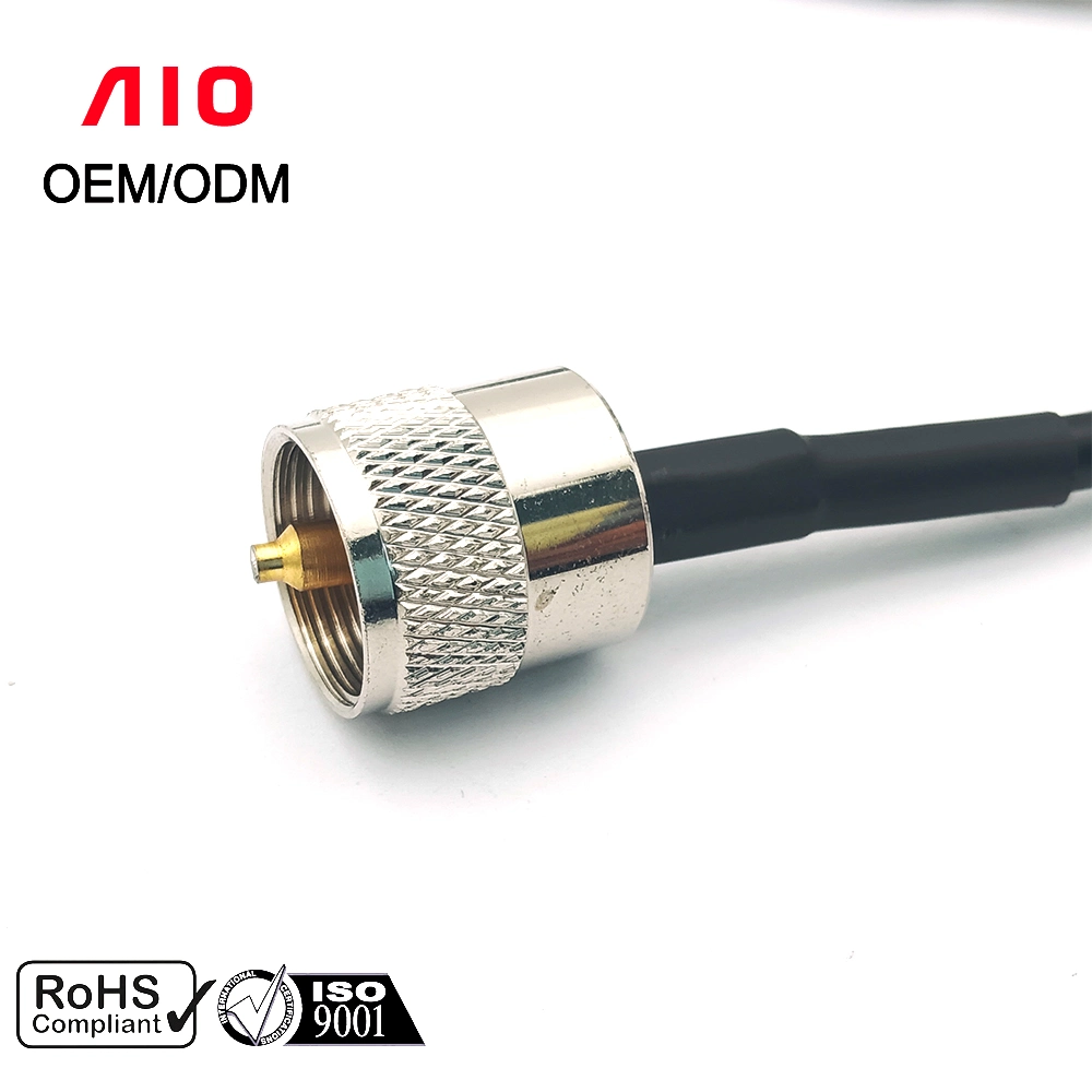 UHF Male Crimp Connector Pl-259 90-Degree Right Angle Adapter Rg58 Rg142 LMR195 Silver Coaxial Cable for RF Applications