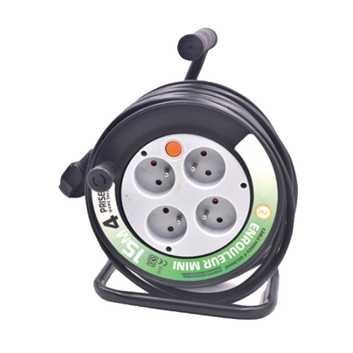 Outlet 4 Portable Electric Power Universal Plastic Extension Cord Reel