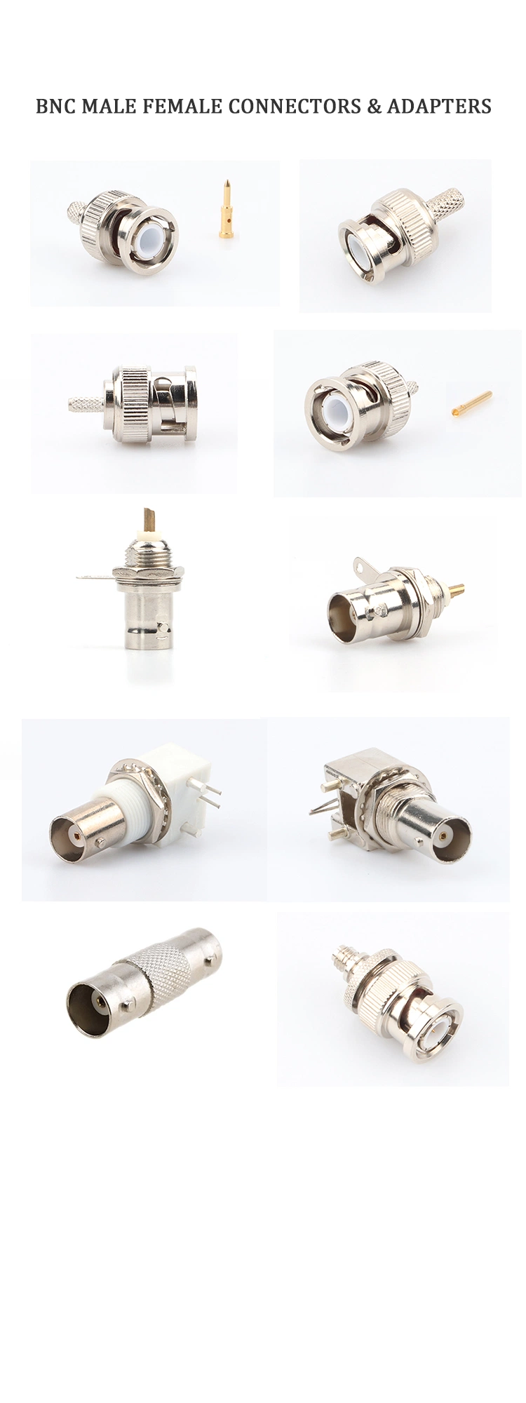 BNC Male Connector Adapter for CCTV Camera Coax Cable Plug