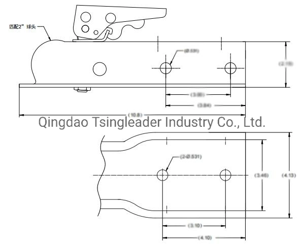 Trailer Parts Trailer Coupling Straight Coupler Channel Tongue Coupler Fas-Loc Coupler Zinc Trigger-Type 2&quot; Coupler