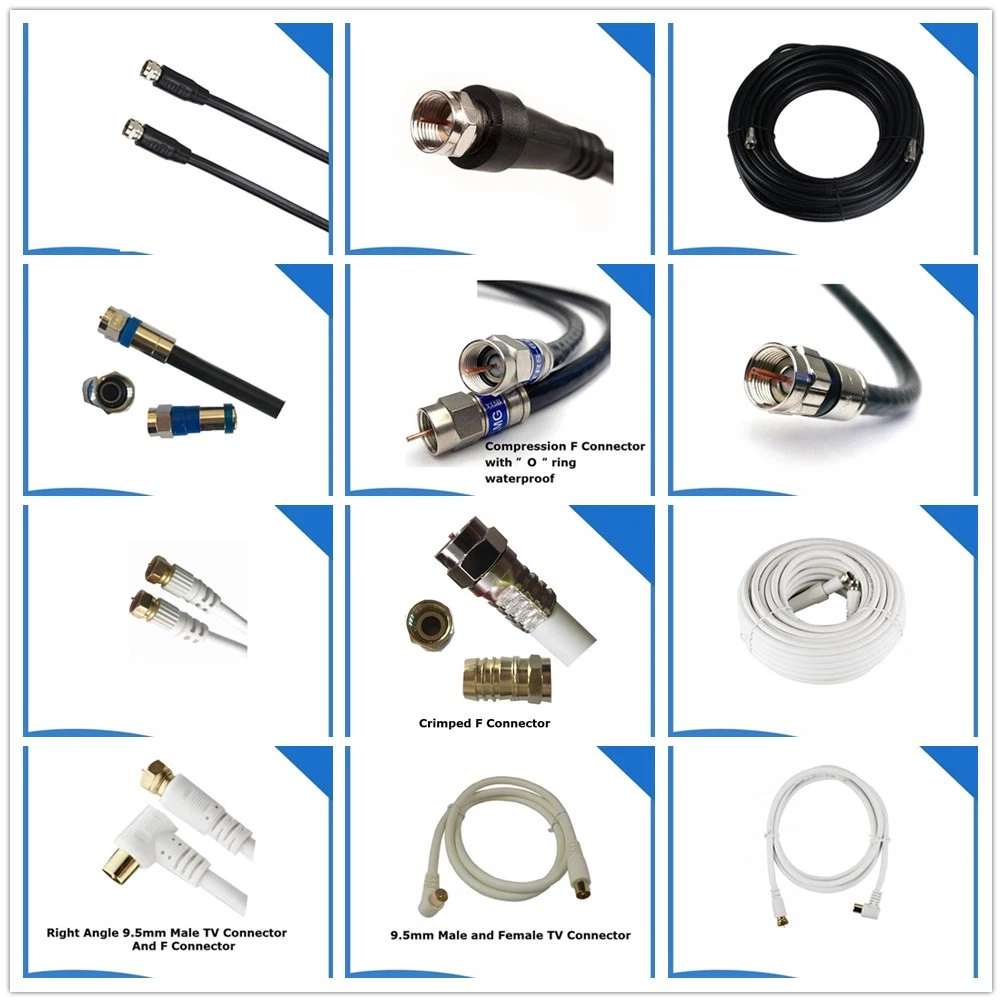 F Compression Connector for RF Coaxial Cable Rg59cable Rg6cable Rg11 Connected TV Satellite Dish