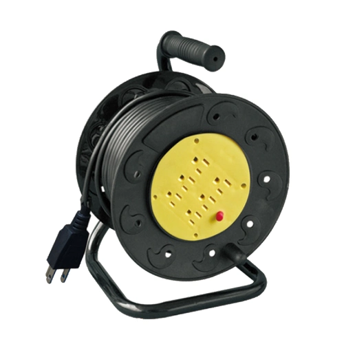 Outlet 4 Portable Electric Power Universal Plastic Extension Cord Reel