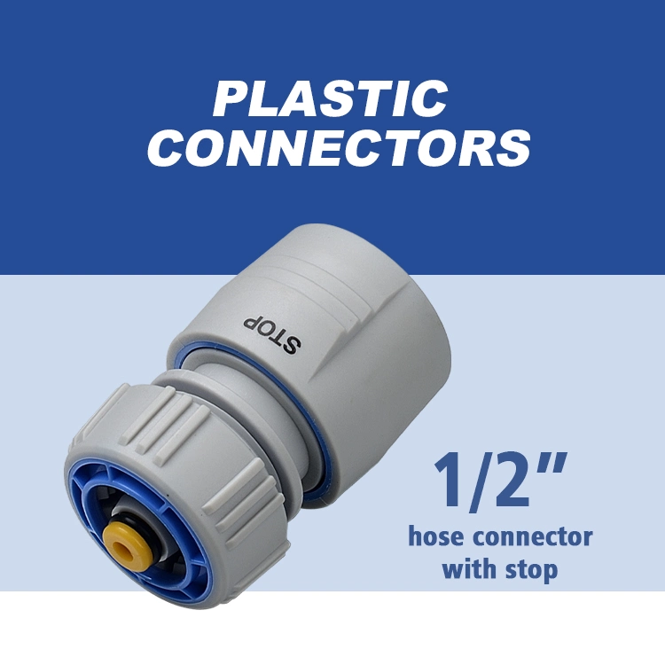 Y31013 1/2&prime; &prime; Plastic Hose Connector Coupler with Stop for Watering