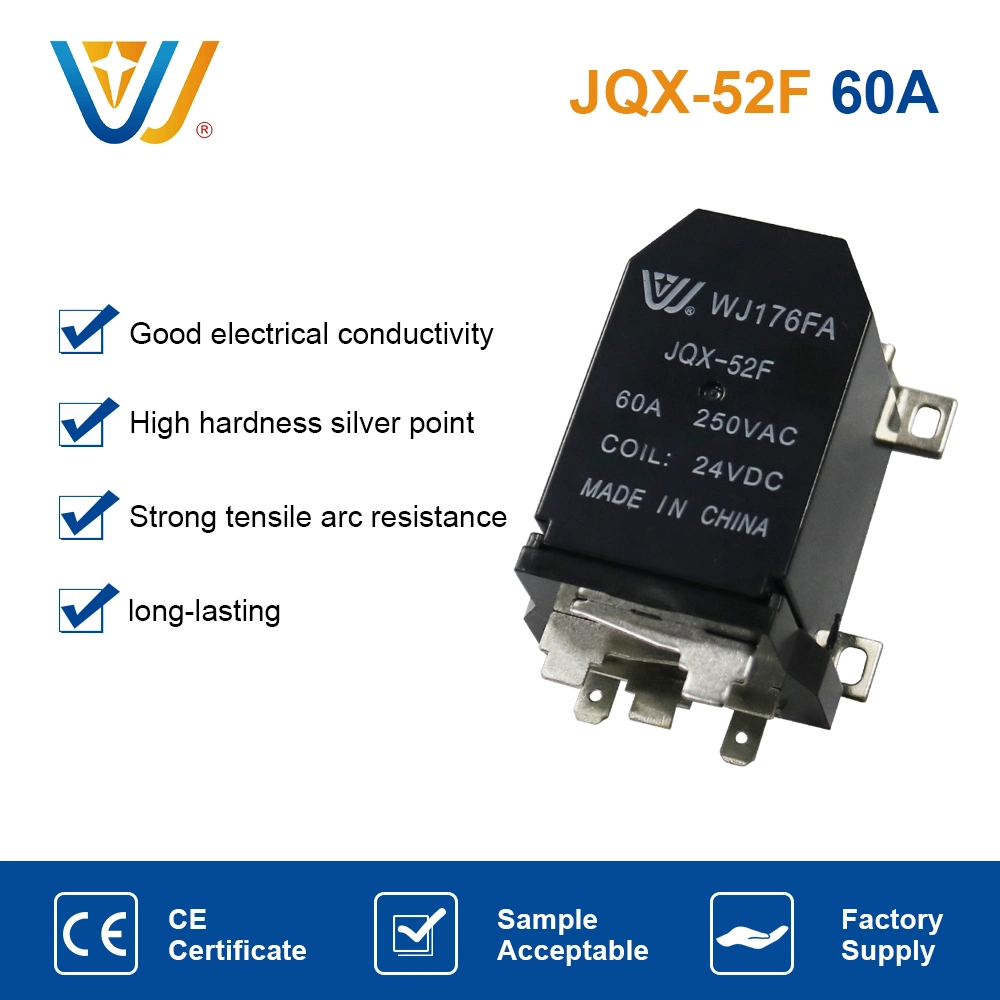 Jqx-60f-1z DC 24V 60A Spdt General Purpose Power Relay 5 Pin
