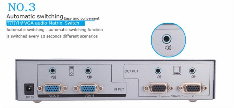 2 Input 2 Output OEM ODM Matrix 2 VGA Sources 1920*1440 Cascading Matrix